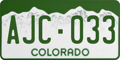 CO license plate AJC033