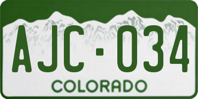 CO license plate AJC034