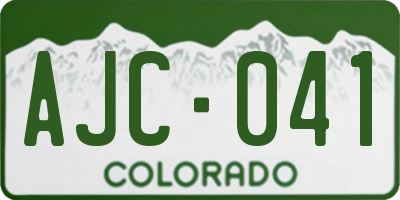CO license plate AJC041