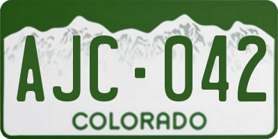 CO license plate AJC042