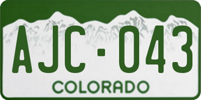 CO license plate AJC043