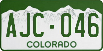 CO license plate AJC046
