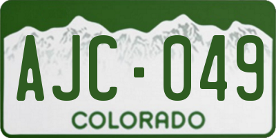CO license plate AJC049