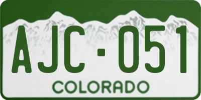 CO license plate AJC051