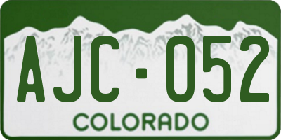 CO license plate AJC052