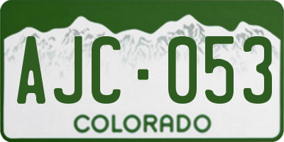 CO license plate AJC053