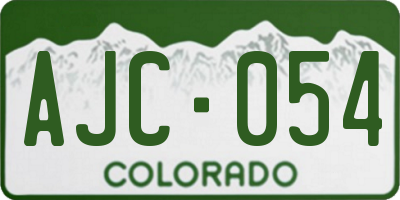 CO license plate AJC054