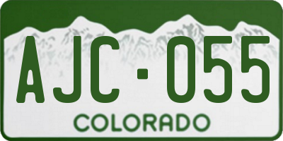 CO license plate AJC055