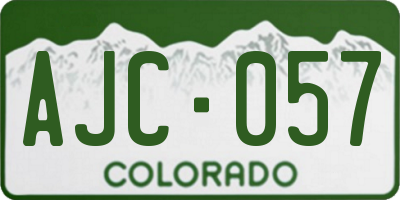 CO license plate AJC057
