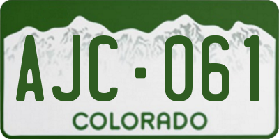 CO license plate AJC061
