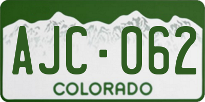 CO license plate AJC062