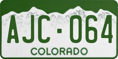 CO license plate AJC064