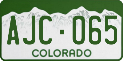 CO license plate AJC065