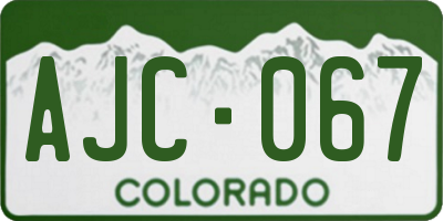 CO license plate AJC067