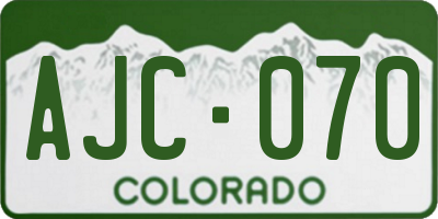 CO license plate AJC070