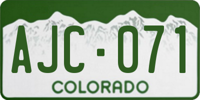 CO license plate AJC071