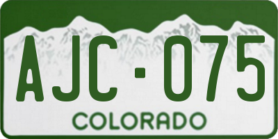 CO license plate AJC075
