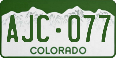 CO license plate AJC077