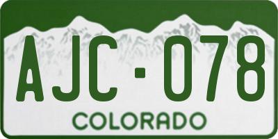 CO license plate AJC078