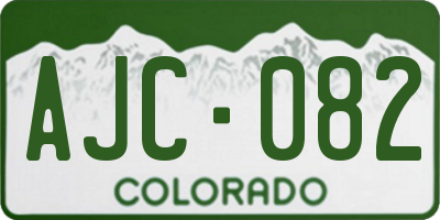 CO license plate AJC082