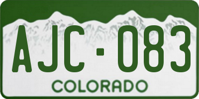 CO license plate AJC083