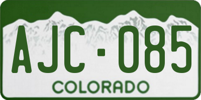 CO license plate AJC085