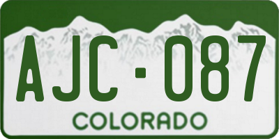 CO license plate AJC087