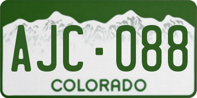 CO license plate AJC088