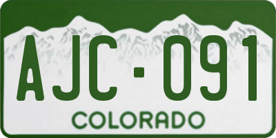 CO license plate AJC091