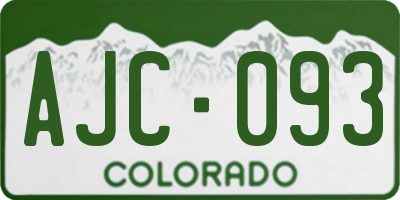 CO license plate AJC093