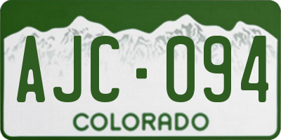 CO license plate AJC094