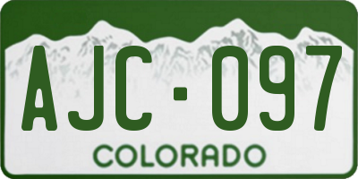 CO license plate AJC097