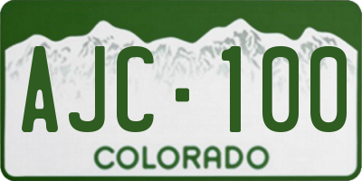 CO license plate AJC100