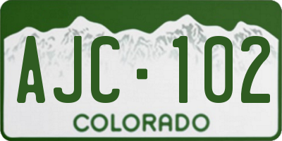 CO license plate AJC102