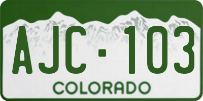 CO license plate AJC103