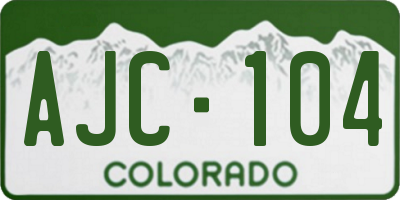 CO license plate AJC104
