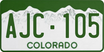 CO license plate AJC105