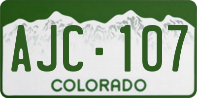CO license plate AJC107