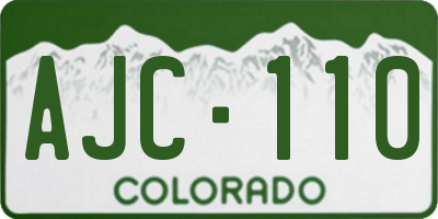 CO license plate AJC110