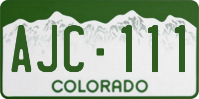 CO license plate AJC111