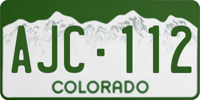 CO license plate AJC112
