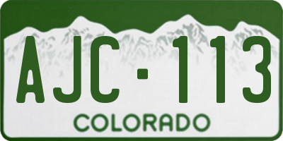CO license plate AJC113