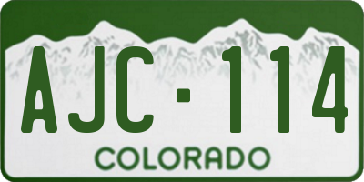 CO license plate AJC114