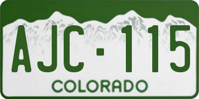 CO license plate AJC115