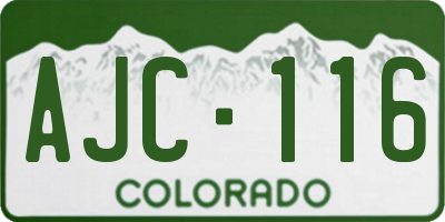 CO license plate AJC116