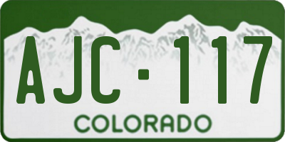 CO license plate AJC117