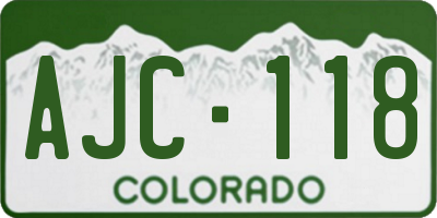 CO license plate AJC118