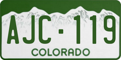 CO license plate AJC119