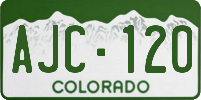 CO license plate AJC120