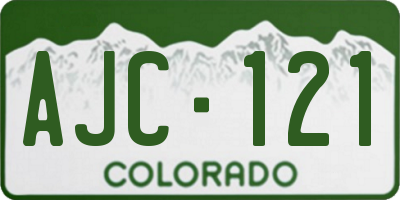 CO license plate AJC121